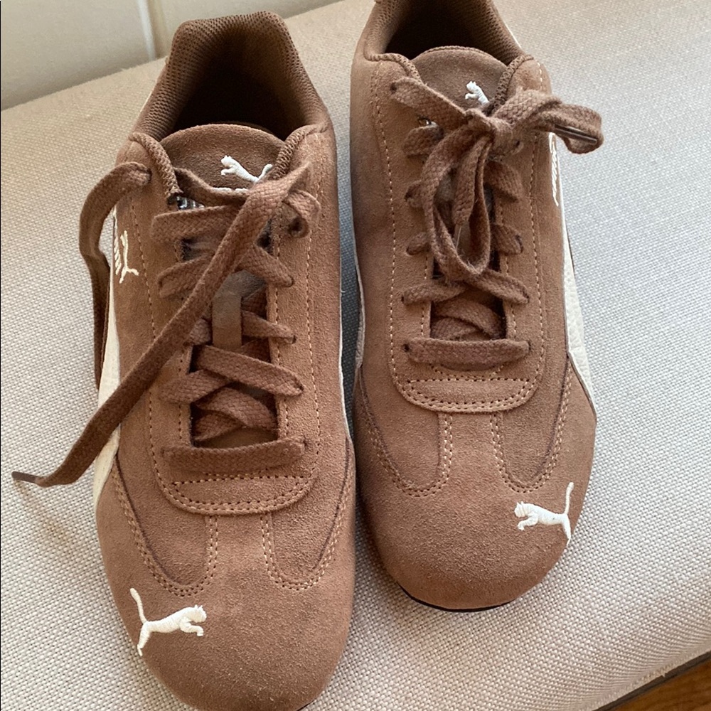 Puma Speedcat Brown and Cream Suede Sneakers
